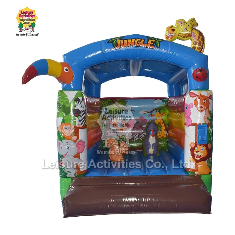 အမိုးပါသော Mini Inflatable Bouncy Castle Jungle နှင့် Themed Play Space များ မြင့်တက်လာခြင်း။
