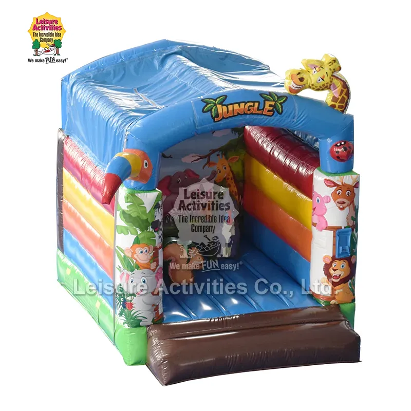 အမိုးပါသော Mini Inflatable Bouncy Castle Jungle သည် Compact Entertainment ကို မည်ကဲ့သို့ပံ့ပိုးပေးသည်