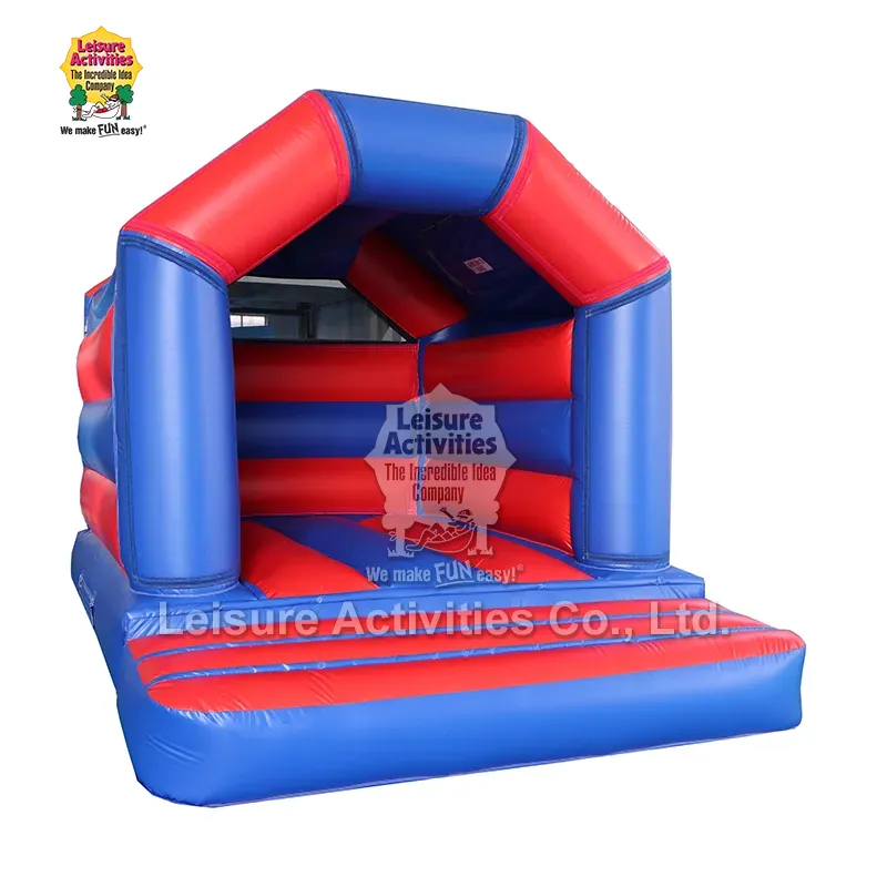 Mini Inflatable Bouncy Castle A Frame အနီရောင် အပြာရောင် ခေါင်မိုး