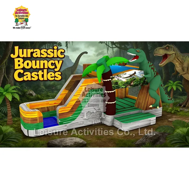 Super Inflatable Multiplay Jurassic Bouncy ရဲတိုက်များ